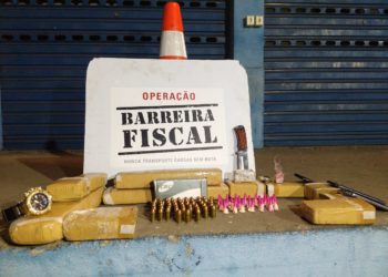 Motorista é flagrado por agentes da Barreira Fiscal de Itatiaia transportando drogas e munições