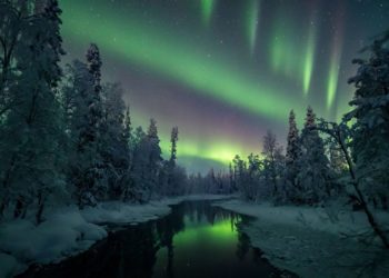 Auroras boreais podem ser vistas nas noites geladas do Norte da Europa