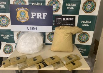 Ação conjunta entre a PRF e Polícia Civil apreendem 57 kg de droga