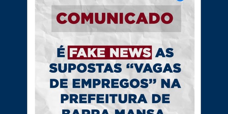 Prefeitura de Barra Mansa alerta para golpe sobre vagas de emprego