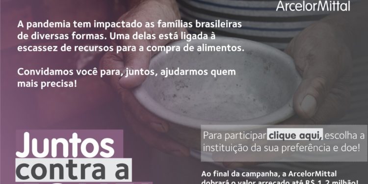 Prefeitura apóia campanha de combate à fome durante a pandemia desenvolvida pela ArcelorMittal
