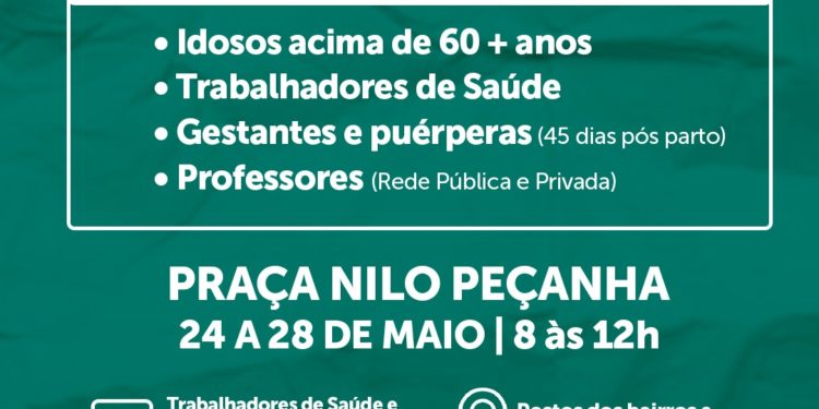 Vacinação da Gripe continua na Praça Nilo Peçanha, em Barra do Piraí