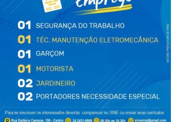 Sine Piraí oferta novas oportunidades de emprego