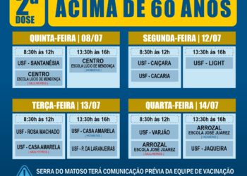 Piraí aplica segunda dose para acima de 60 anos