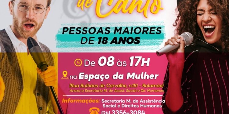 Prefeitura de Pinheiral promove ‘oficina de canto’ gratuita