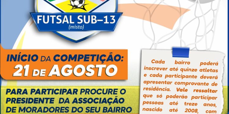 Pinheiral promove interbairros futsal sub-13/2021 para moradores da cidade