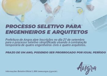 Angra abre processo seletivo para 8 vagas de engenheiros e arquitetos
