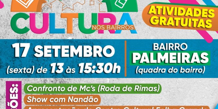 Prefeitura de Pinheiral inicia projeto ‘Cultura nos Bairros’ nesta sexta-feira nas Palmeiras