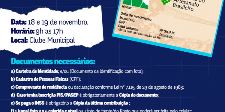Barra Mansa abre inscrição para cadastro da Carteira Nacional do Artesão