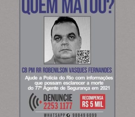 Disque Denúncia pede ajuda para identificar assassinos de Policial Militar