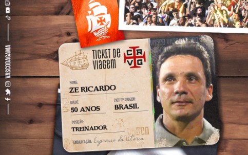 Zé Ricardo é o novo treinador do Vasco da Gama
