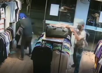 Polícia procura ladrões que furtaram loja no Centro de Barra Mansa. Veja o vídeo