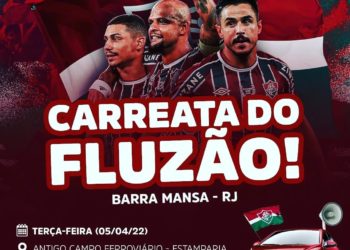Torcedores do Fluminense fazem carreata para comemorar o título do Campeonato Carioca