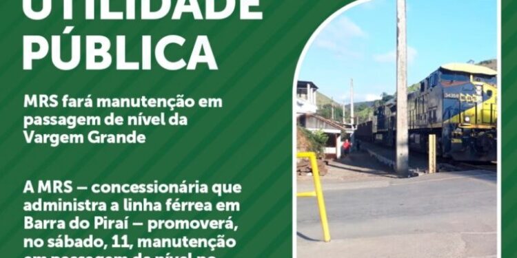 MRS fará manutenção em passagem de nível da Vargem Grande