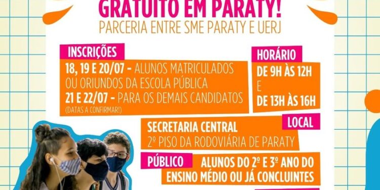 Paraty abre inscrições para Pré-Vestibular Social gratuito