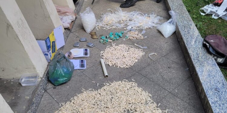 PM apreende mais de 3,5 mil pinos de cocaína em Resende