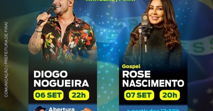 Diogo Nogueira e Rose Nascimento são atrações da Festa da Independência em Piraí
