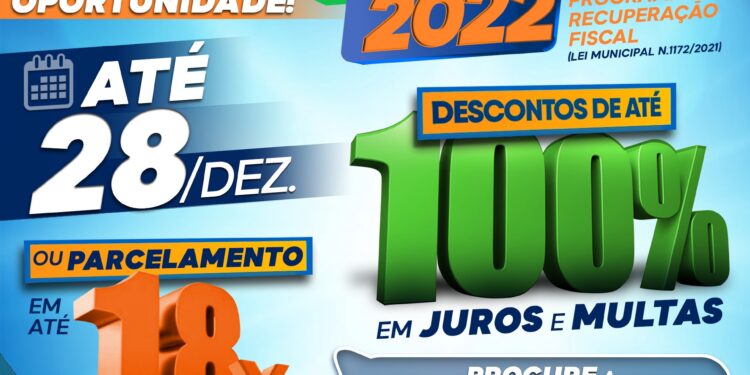 Pinheiral: REFIS com descontos de até 100% nos juros e multas