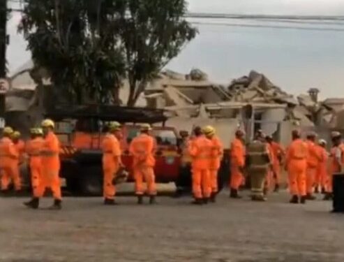 Prédio de cinco andares desaba em Belo Horizonte; uma mulher morreu