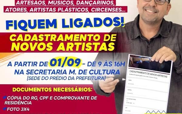Pinheiral abre cadastramento para novos artistas do município
