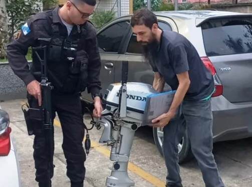 Homens são presos em flagrante após furtarem motor de lancha de R$ 11 mil em Paraty