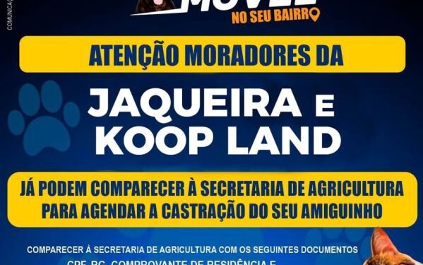Piraí abre cadastro para castração de animais no Jaqueira e Koop Land