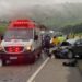 Colisão entre carreta e dois carros deixa duas pessoas feridas na BR-393, em Vassouras