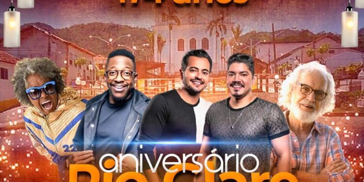 Rio Claro comemora 174 anos com shows de Sandra de Sá, Mumuzinho, Renato Teixeira e Henrique e Diego