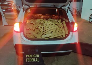 PF apreende 800 kg de maconha em carro de luxo