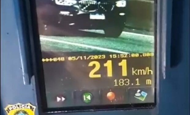 Veículo é flagrado a 211 km/h na Dutra, em Barra Mansa