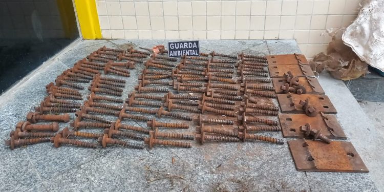 Guarda Ambiental de Barra Mansa flagra homem furtando materiais de ferrovia