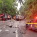 Carreta perde freio e causa engavetamento na descida Serra das Araras, na Dutra
