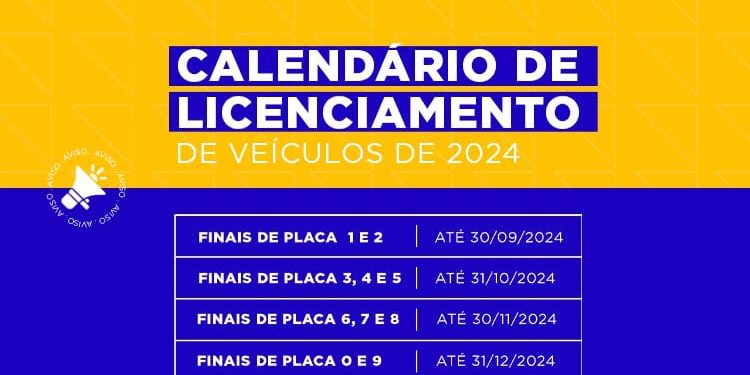 Veículos com finais de placa 6, 7 e 8 tem até 30 de novembro para realizar o licenciamento anual