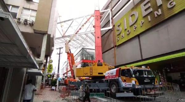 Volta Redonda: Instalação de passarela do Sider Shopping interdita Rua 12 até sexta-feira