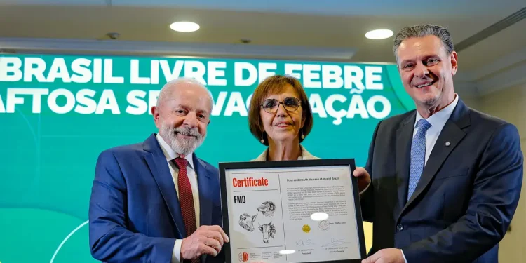 Brasil recebe certificado de país livre da febre aftosa