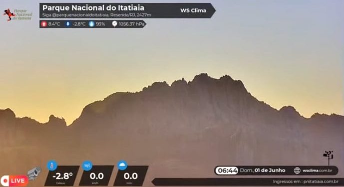 Vídeo: Parque Nacional do Itatiaia registra -2,8°C na madrugada deste domingo (1º)