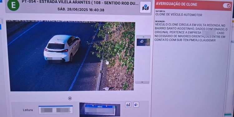 Carro com suspeita de clonagem é apreendido em Volta Redonda após uso de câmeras de leitura de placas