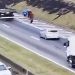 Vídeo: Romeiro é atingido por roda de caminhão na Via Dutra