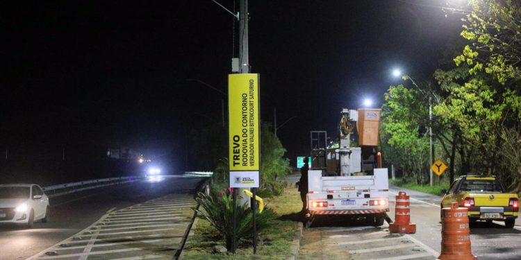 Volta Redonda entrega nova iluminação e paisagismo do trevo da Rodovia do Contorno