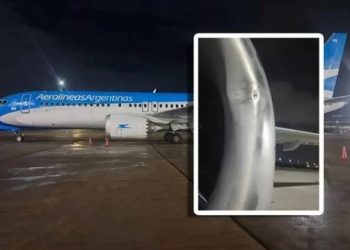 Avião da Aerolíneas Argentinas sofre dano após impacto de drone no Galeão