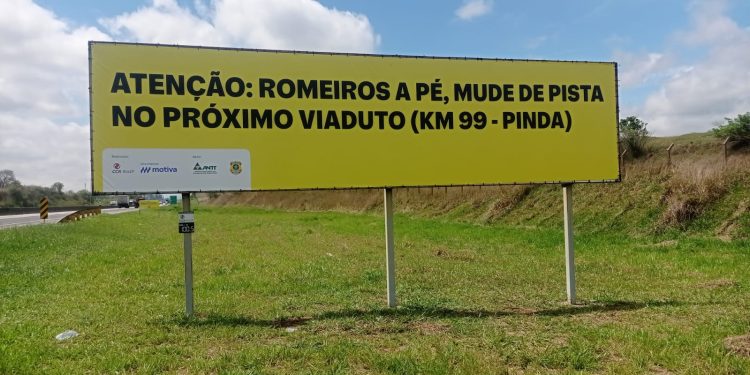 Mapa orienta romeiros sobre trajeto seguro pela Dutra até Aparecida