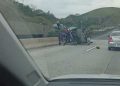 Acidente entre carro e moto deixa vítimas na Dutra em Barra Mansa