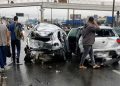 Engavetamento com 20 veículos na Via Dutra deixa 11 feridos após motorista de ônibus infartar